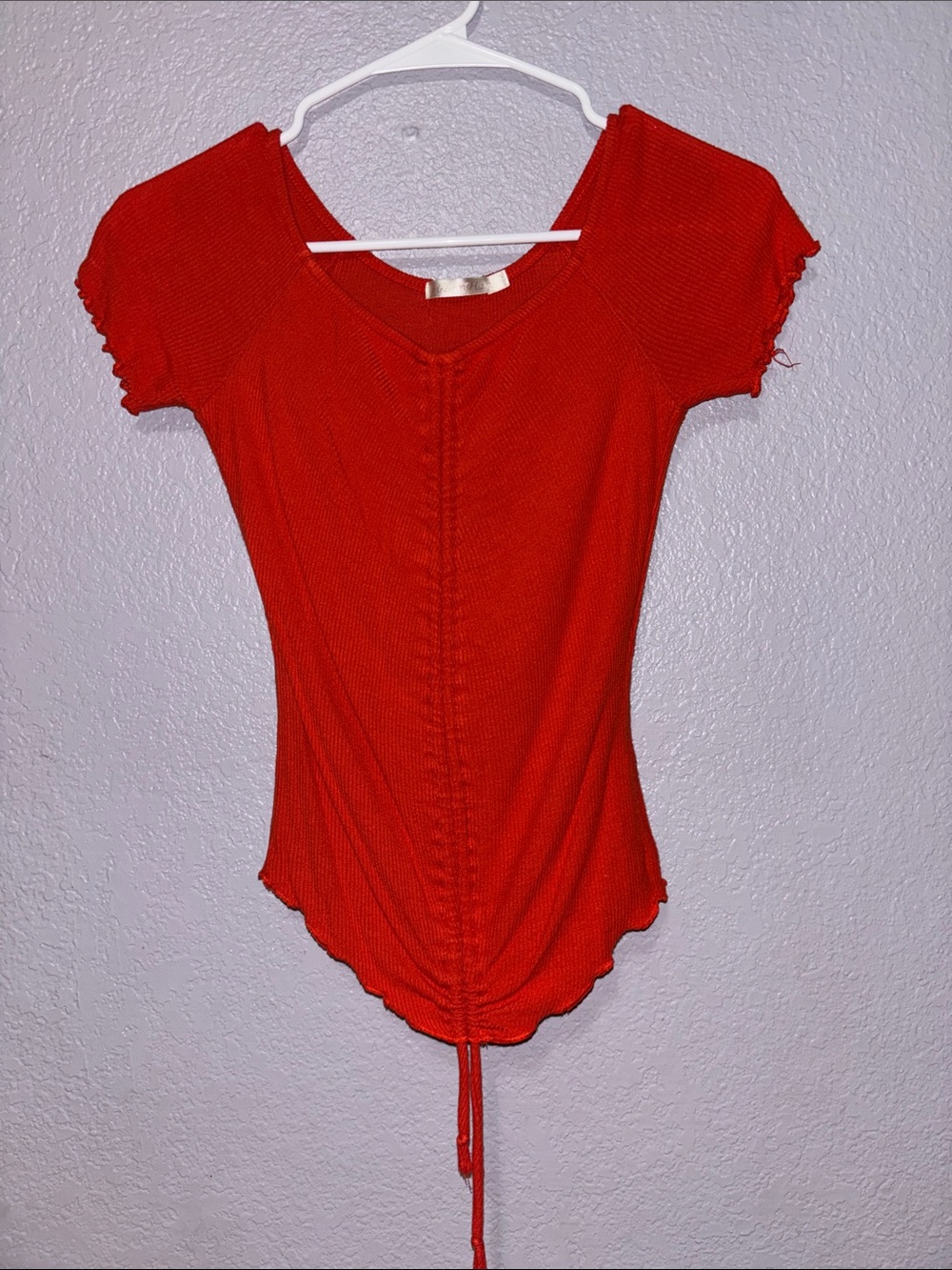 Heart Hips Women’s Red Short-Sleeve Cinch Front Top